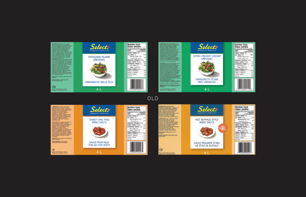 Select Food Products – Old label system